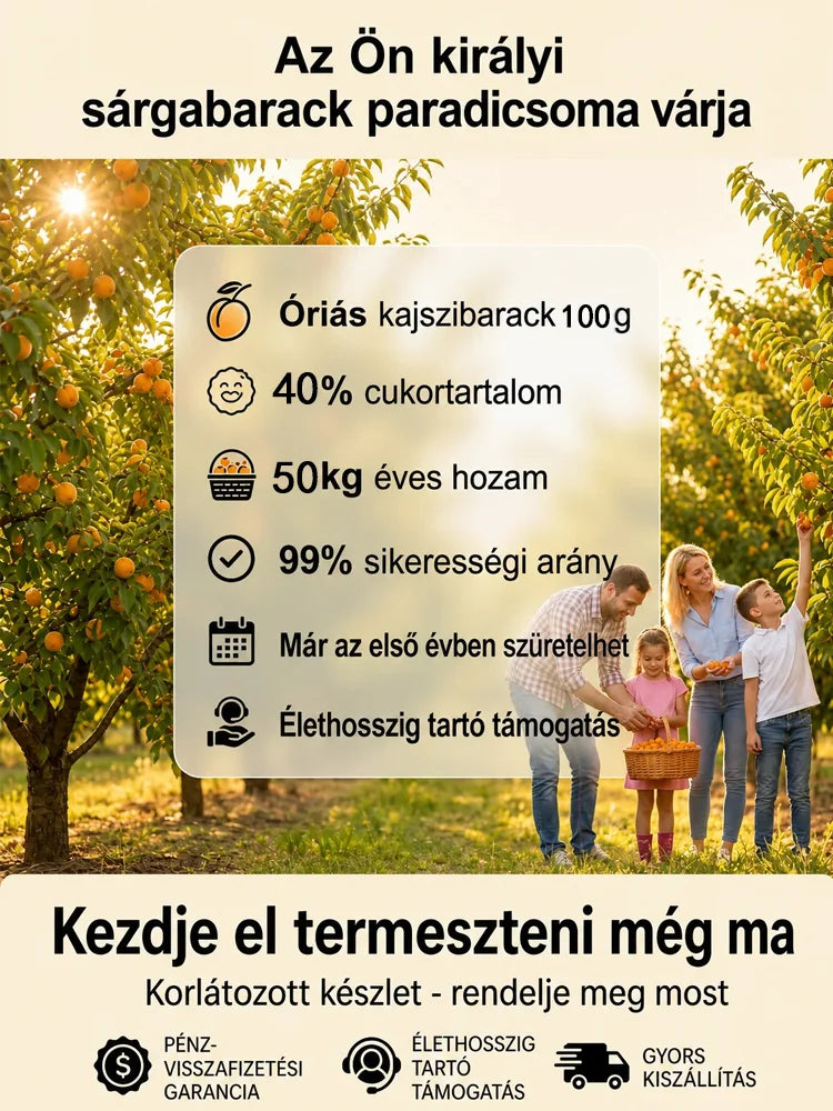 🌳🍑 Sadenica cisárskej marhule, šťavnaté plody, plodenie hneď po vysadení