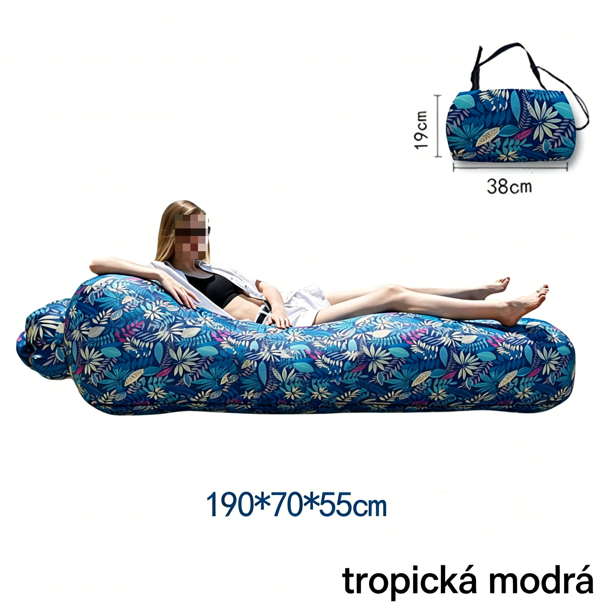 🏖️Zlatá nafukovacia lehátka AeroLounge Go – kompaktná verzia bez pumpy, turistické lehátko na pláž a do záhrady✨