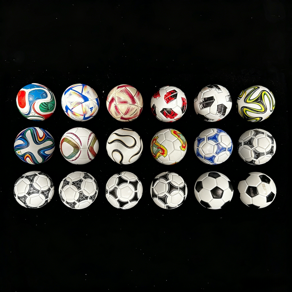 🏆⚽Kolekce ručně vyráběných mini fotbalových míčů (1970–2026) – 🎉Výprodej k mistrovství světa 2026