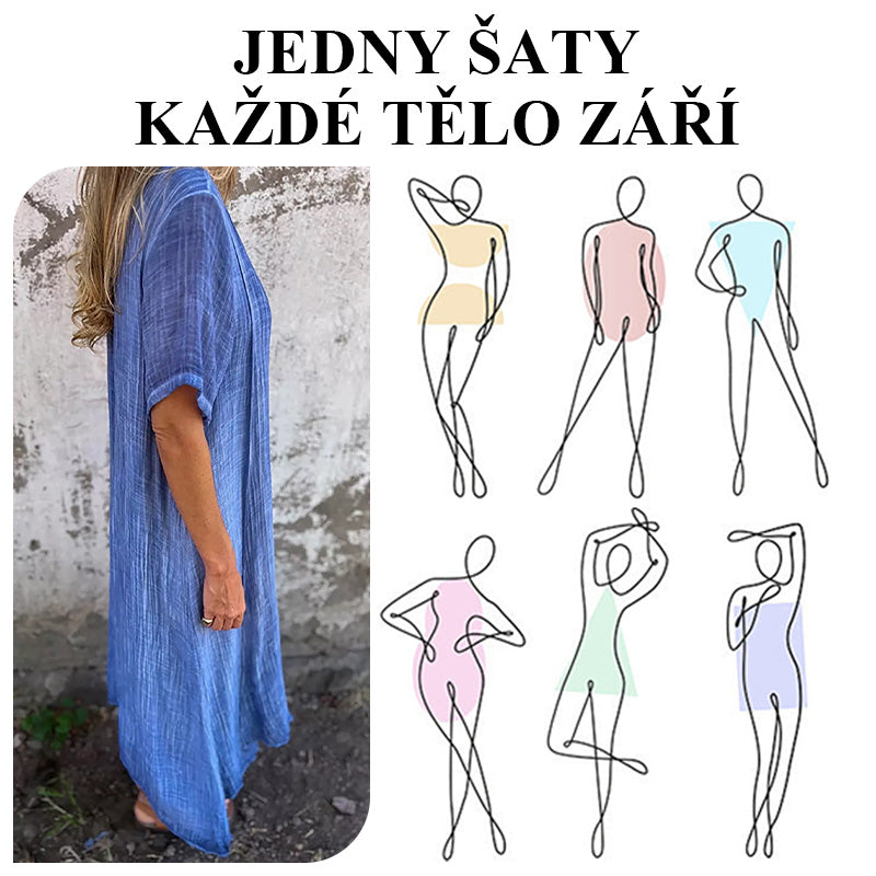 🎁Vysoce kvalitní, pohodlné letní šaty ze 100% lnu🎁