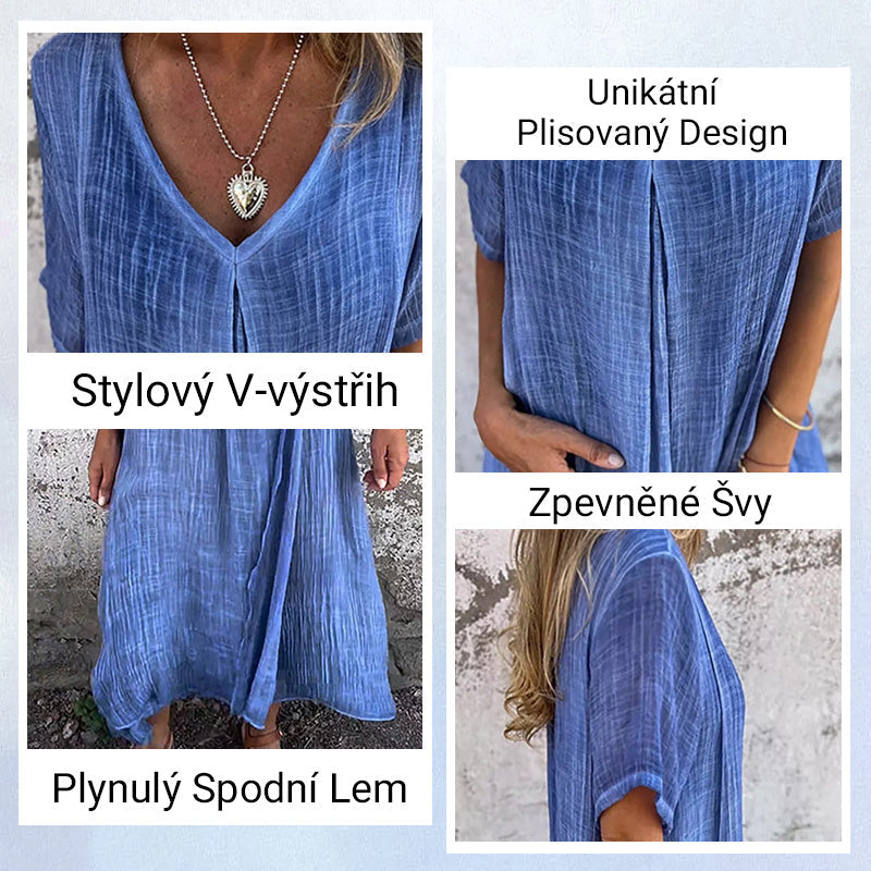 🎁Vysoce kvalitní, pohodlné letní šaty ze 100% lnu🎁