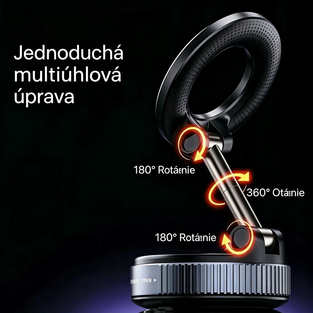 💎【ZLATO】Snanen 360° Magnetický Držiak na Telefón – Ultra Silná Sacia sila & Nastaviteľný pre Všetky Povrchy
