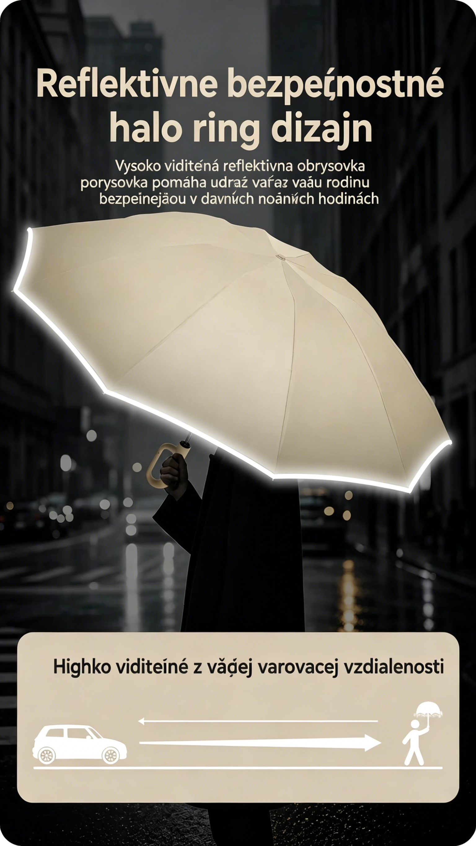 ☔️🛡️ StormGuard obrátený dáždnik – vetruvzdorný automatický skladací dáždnik s reflexnými okrajmi a UV ochranou