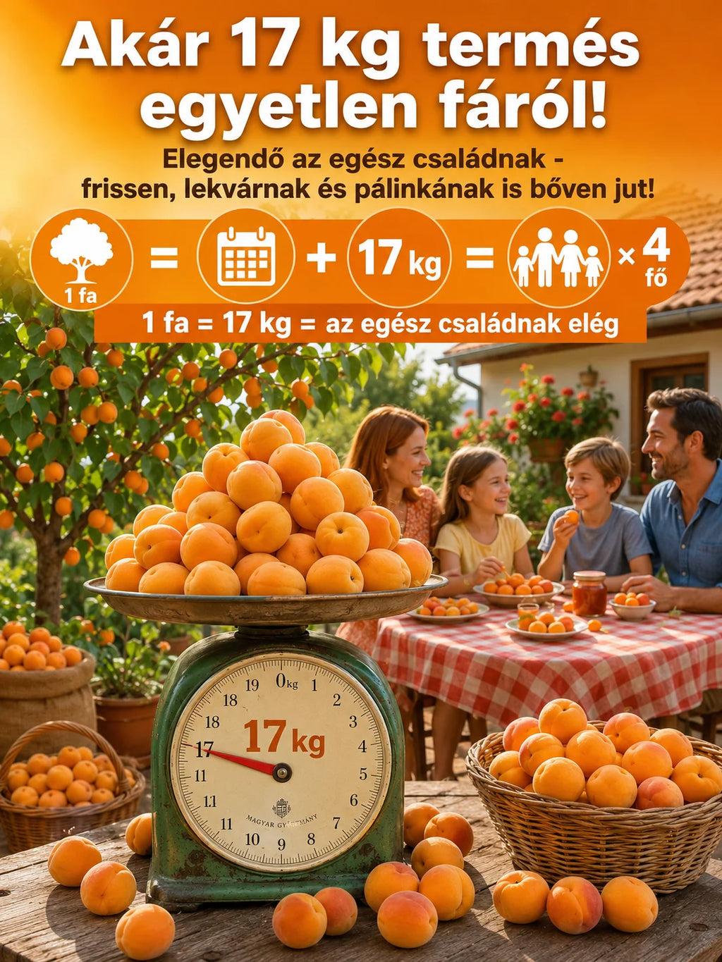🌳🍑 Sadenica cisárskej marhule, šťavnaté plody, plodenie hneď po vysadení