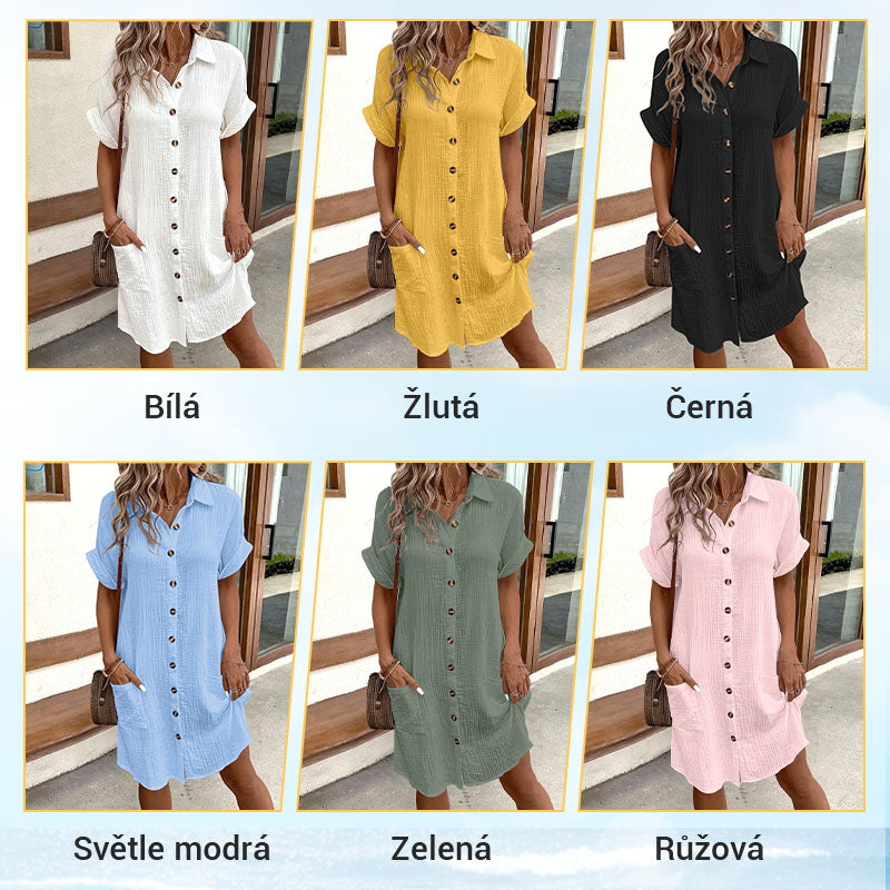 💝Dámské minimalistické košilové šaty