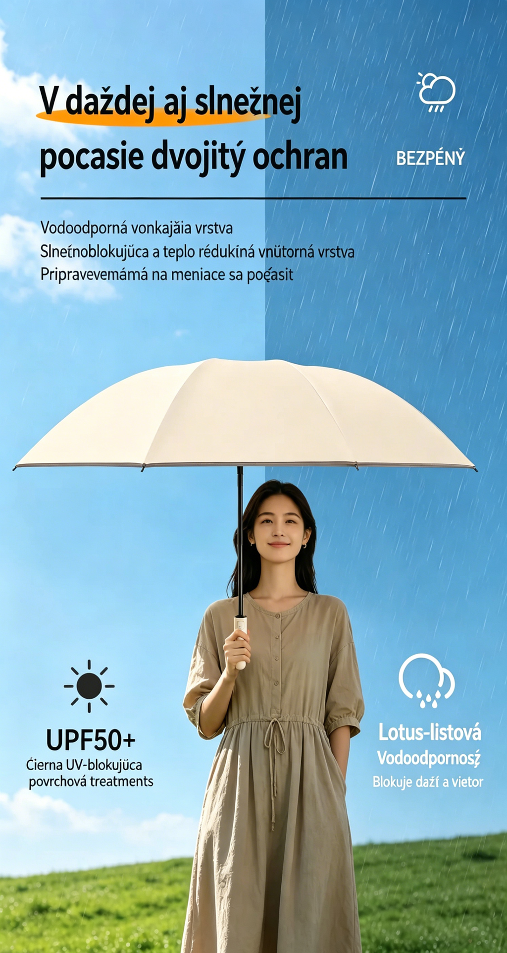 ☔️🛡️ StormGuard obrátený dáždnik – vetruvzdorný automatický skladací dáždnik s reflexnými okrajmi a UV ochranou