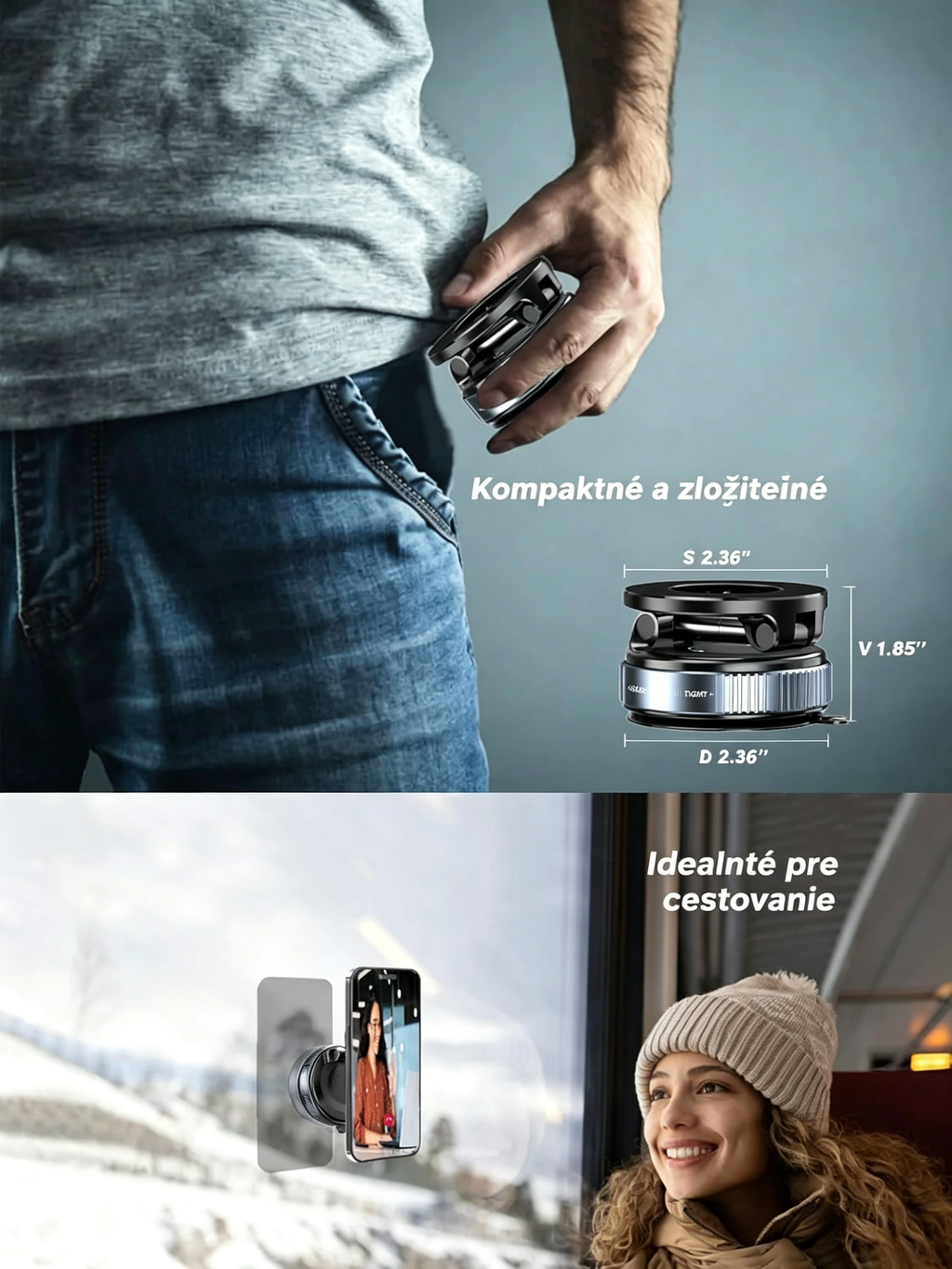 💎【ZLATO】Snanen 360° Magnetický Držiak na Telefón – Ultra Silná Sacia sila & Nastaviteľný pre Všetky Povrchy