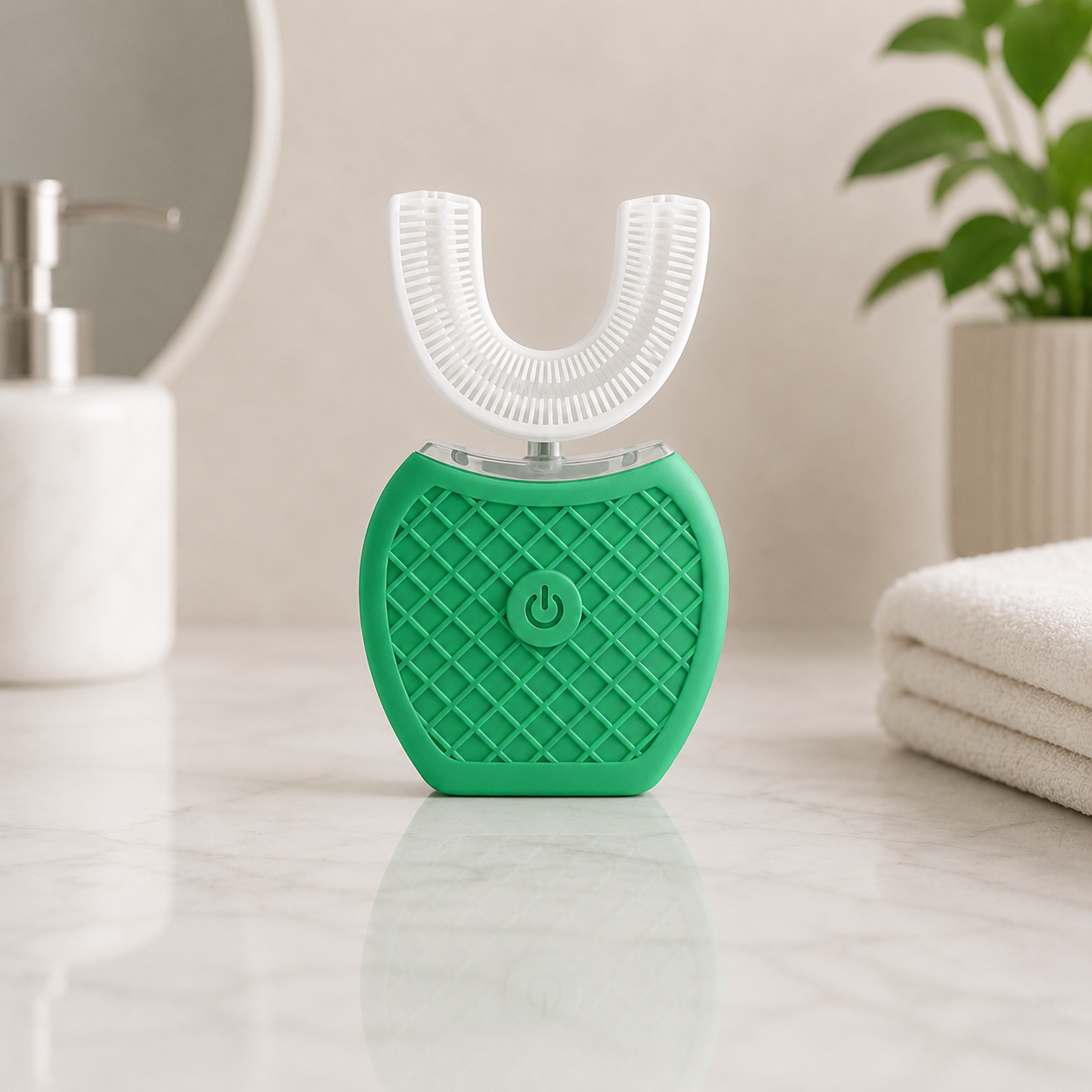 🦷 LumeSmile Sonická zubná kefka v tvare U | Automatické čistenie úst, modré svetlo na bielenie zubov, dobíjacia 🪥