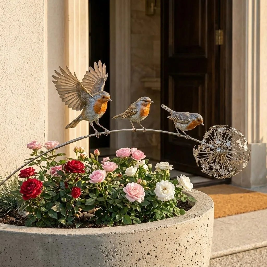Záhradný kolík Robin Memorial – Blízki sú blízko záhradnej dekorácie