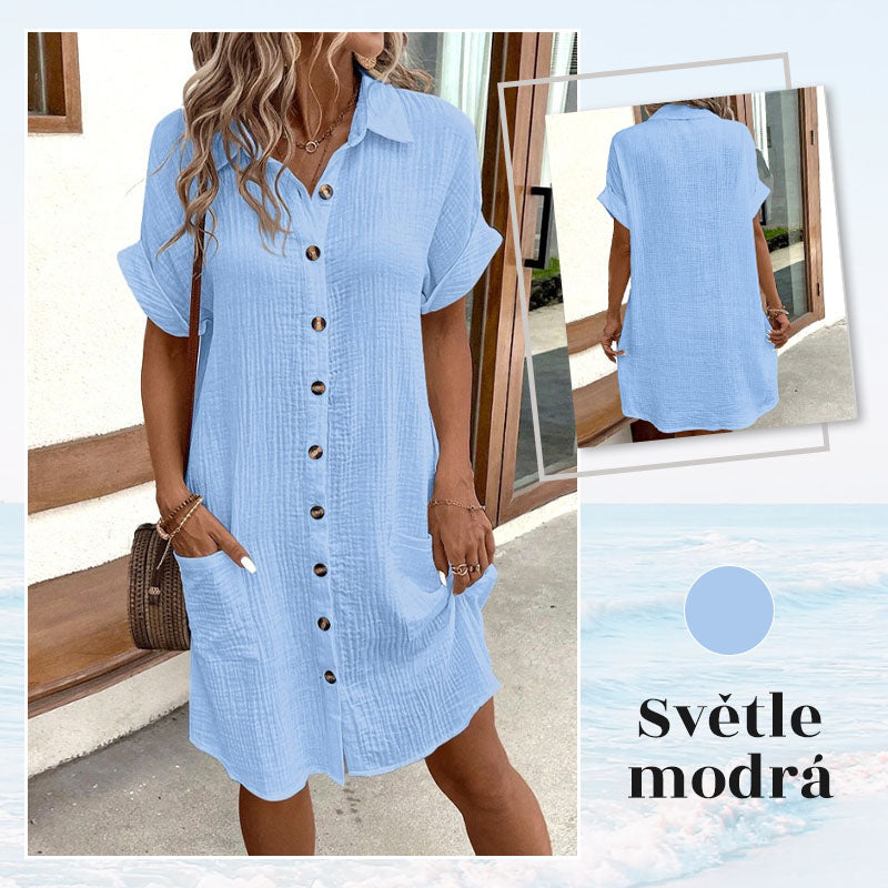 💝Dámské minimalistické košilové šaty