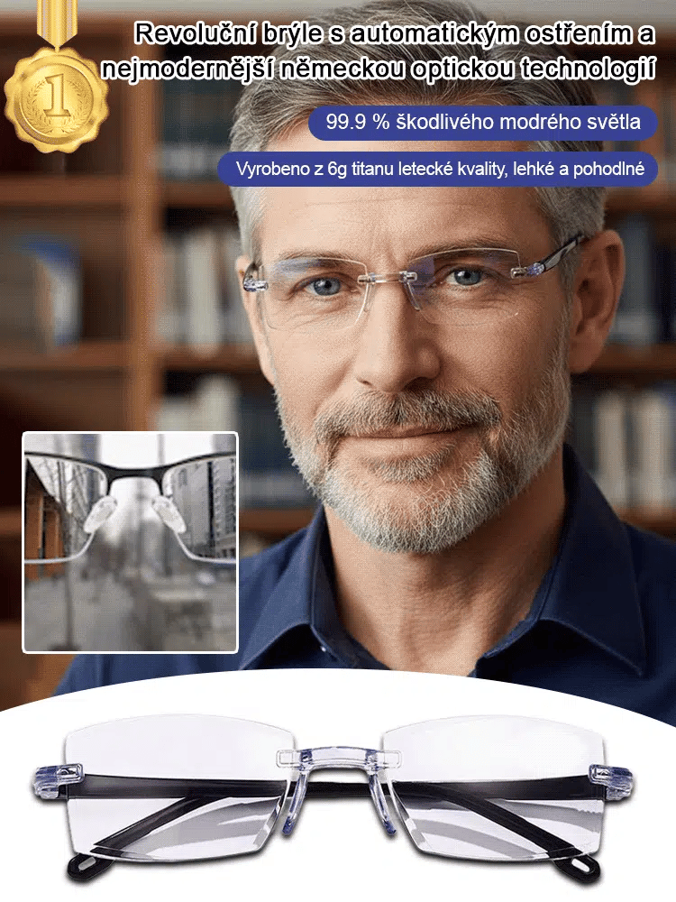 Nemecké inteligentné okuliare Autofocus Progres™ 👓 | Filter modrého svetla 🔵 | Akcia 1+1 ZADARMO ✨
