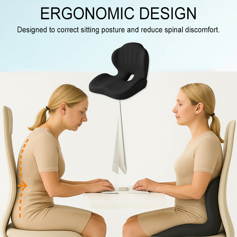 🚀💺 Ergonomický sedací polštář s opěrkou bederní páteře