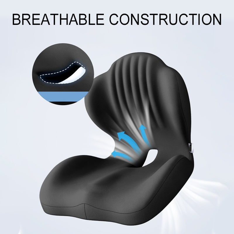 🚀💺 Ergonomický sedací polštář s opěrkou bederní páteře