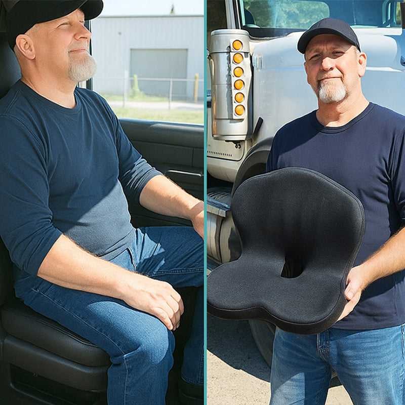 🚀💺 Ergonomický sedací polštář s opěrkou bederní páteře