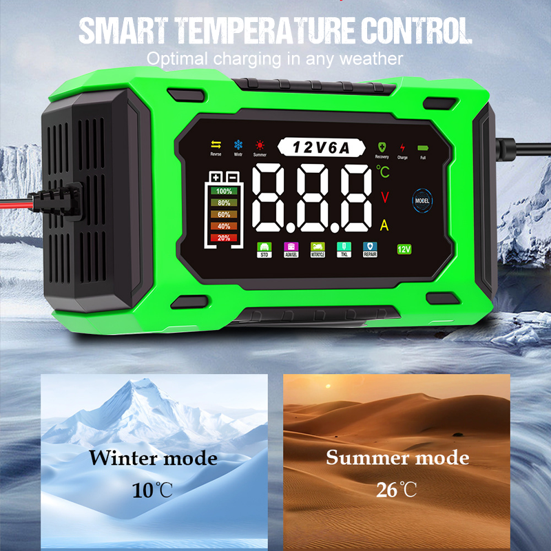 ⏰🔋 12V, 6A Chytrá nabíječka autobaterií 🚗⚡