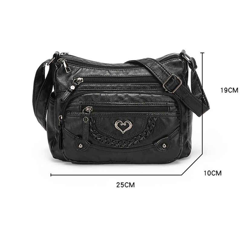👜✨ Dámská kabelka přes rameno z měkké ekokůže s několika kapsami 👩