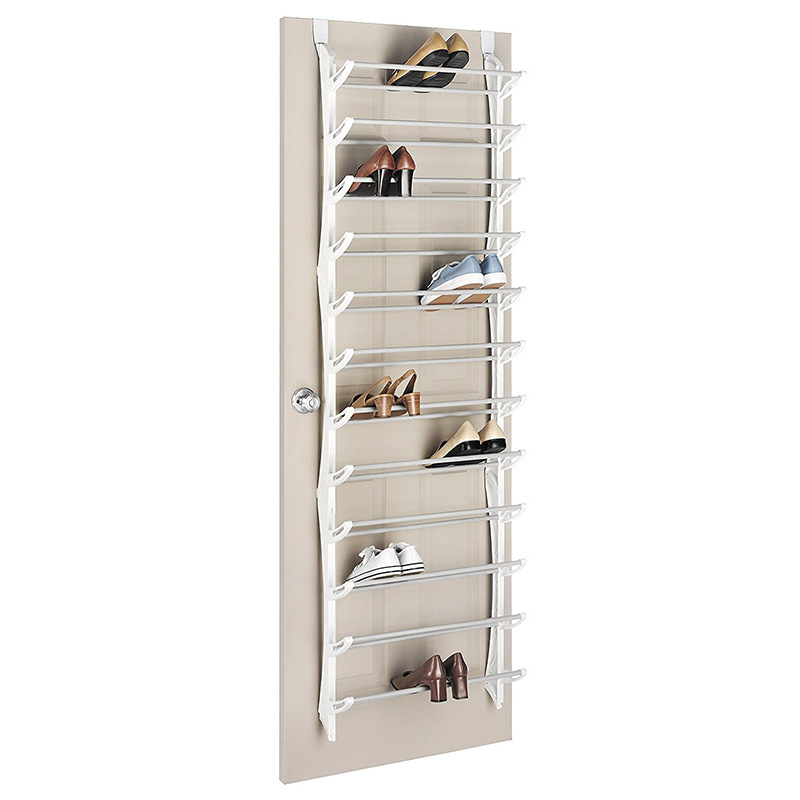 🚪✨Organizér na boty přes dveře – 24 kapes a instalace bez nářadí – Pasuje na standardní dveře, pojme až 24 párů – ideální do předsíně nebo skříně